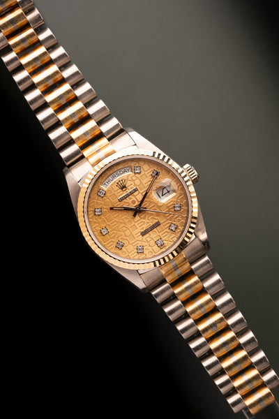 1986 Rolex 18039B Diamond Computer Dial Day-Date Unpolished