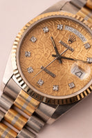 1986 Rolex 18039B Diamond Computer Dial Day-Date Unpolished