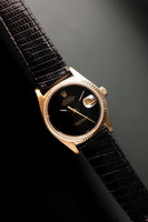 1978 Rolex 16018 Gold Date-Just Onyx Stone Dial