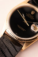 1978 Rolex 16018 Gold Date-Just Onyx Stone Dial