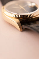 1978 Rolex 16018 Gold Date-Just Onyx Stone Dial