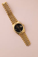 1990 Rolex 16238 Yellow Gold Date Just Diamond Onyx Dial