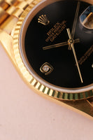 1990 Rolex 16238 Yellow Gold Date Just Diamond Onyx Dial