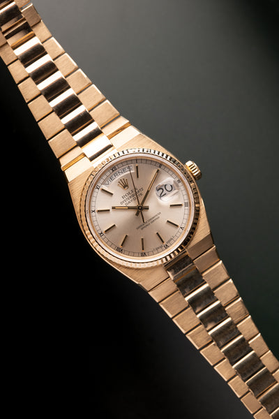 1983 Rolex 19018 Yellow Gold Day-Date Oysterquartz Silver Dial
