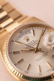 1983 Rolex 19018 Yellow Gold Day-Date Oysterquartz Silver Dial