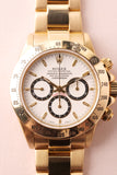 1993 Rolex 16528 Zenith Yellow Gold White Dial Daytona