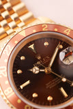 1984 Rolex 16758 Root beer Nipple Dial Yellow Gold GMT