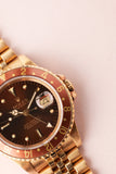 1984 Rolex 16758 Root beer Nipple Dial Yellow Gold GMT