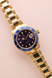 1991 Rolex 16618 Violet Dial Yellow Gold Submariner