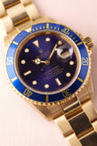 1991 Rolex 16618 Violet Dial Yellow Gold Submariner