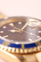 1991 Rolex 16618 Violet Dial Yellow Gold Submariner