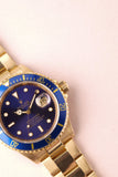 1991 Rolex 16618 Violet Dial Yellow Gold Submariner