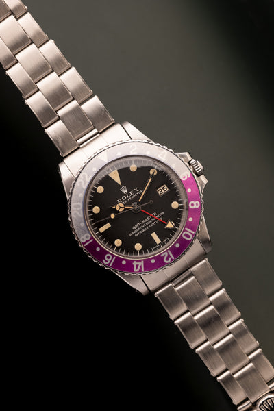 1967 Rolex 1675 MK0.5 “Long-E” Zinc-Sulfide Fuchsia GMT