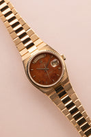 1979 Rolex 19018 Wood Dial Yellow Gold Oysterquartz Day-Date