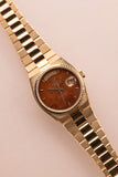 1979 Rolex 19018 Wood Dial Yellow Gold Oysterquartz Day-Date