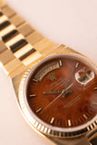 1979 Rolex 19018 Wood Dial Yellow Gold Oysterquartz Day-Date