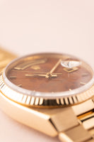 1979 Rolex 19018 Wood Dial Yellow Gold Oysterquartz Day-Date