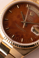 1979 Rolex 19018 Wood Dial Yellow Gold Oysterquartz Day-Date