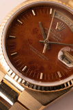 1979 Rolex 19018 Wood Dial Yellow Gold Oysterquartz Day-Date