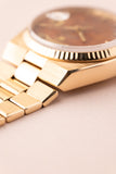 1979 Rolex 19018 Wood Dial Yellow Gold Oysterquartz Day-Date