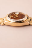 1979 Rolex 19018 Wood Dial Yellow Gold Oysterquartz Day-Date