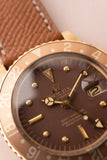 1972 Rolex 1675 Yellow Gold Root-Beer GMT Leather Strap