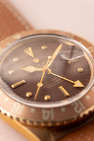 1972 Rolex 1675 Yellow Gold Root-Beer GMT Leather Strap