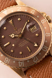 1972 Rolex 1675 Yellow Gold Root-Beer GMT Leather Strap