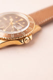 1972 Rolex 1675 Yellow Gold Root-Beer GMT Leather Strap