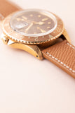1972 Rolex 1675 Yellow Gold Root-Beer GMT Leather Strap