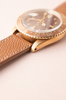 1972 Rolex 1675 Yellow Gold Root-Beer GMT Leather Strap