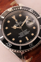 1985 Rolex 16800 Submariner on leather strap