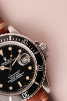 1985 Rolex 16800 Submariner on leather strap