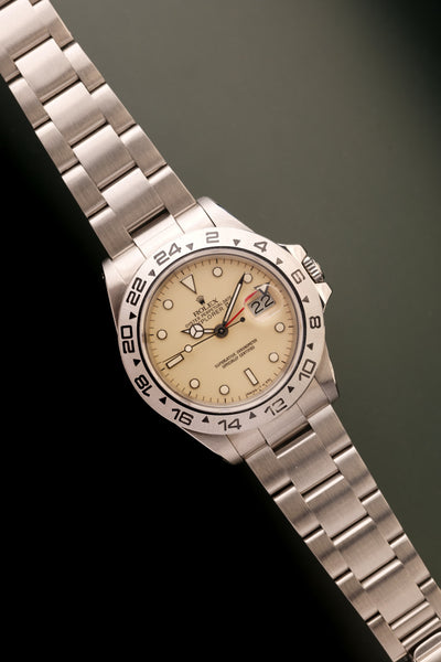1986 Rolex 16550 Cream Panna Explorer II With Box