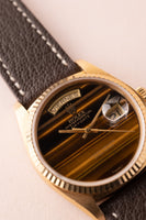 1978 Rolex 18038 Yellow Gold Tiger Eye Stone Dial Day-Date Unpolished
