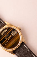 1978 Rolex 18038 Yellow Gold Tiger Eye Stone Dial Day-Date Unpolished