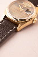 1978 Rolex 18038 Yellow Gold Tiger Eye Stone Dial Day-Date Unpolished