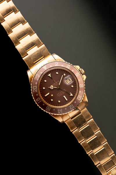1970 Rolex 1675 Yellow Gold Nipple Dial GMT