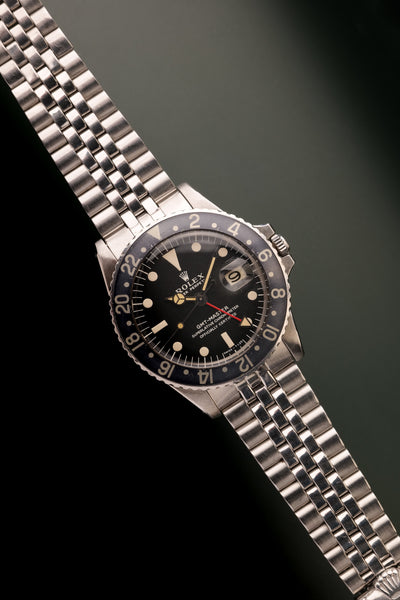1968 Rolex MK1 1675 Faded Black Insert GMT With Service paper