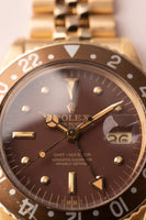 1970 Rolex 1675 Yellow Gold Root-beer Nipple Dial GMT