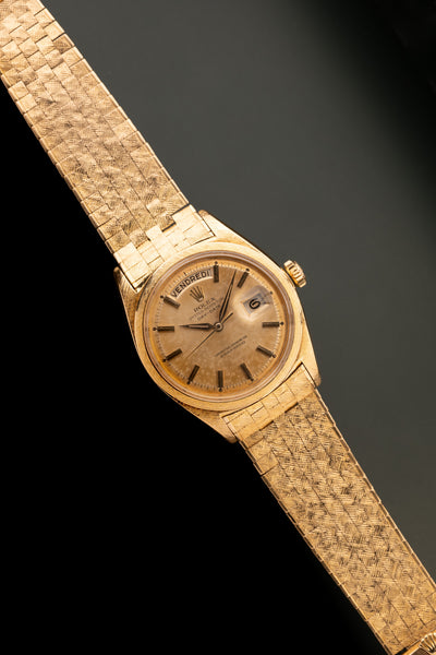 1960 Rolex 1806 Gold Day-Date - Brick Moire Finish