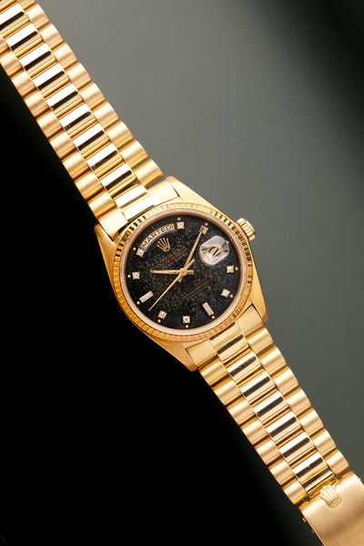 1978 Rolex 18038 Yellow Gold Diamond Stingray Dial Day-Date