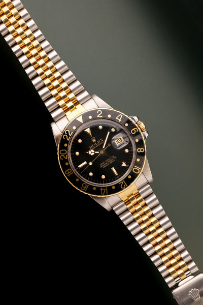 1984 Rolex 16753 Two-Tone Black Nipple Dial GMT