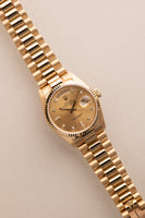 1987 Rolex 18038 Yellow Gold Diamond Dial Day-Date