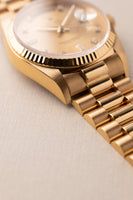 1987 Rolex 18038 Yellow Gold Diamond Dial Day-Date