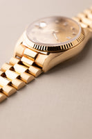 1987 Rolex 18038 Yellow Gold Diamond Dial Day-Date