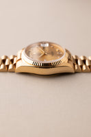 1987 Rolex 18038 Yellow Gold Diamond Dial Day-Date