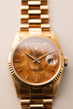 1994 Rolex 18238 Yellow Gold Wood Dial Day-Date - Unpolished With Papers