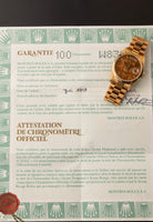 1994 Rolex 18238 Yellow Gold Wood Dial Day-Date - Unpolished With Papers