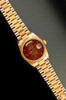 1984 Rolex 18078 Yellow Gold Wood Dial Day-Date